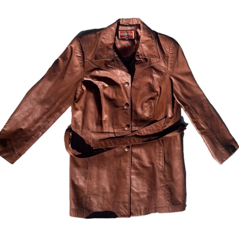 Vintage Brown Leather 1970s Western Pioneer Wear “Ms. Pioneer” Jacket